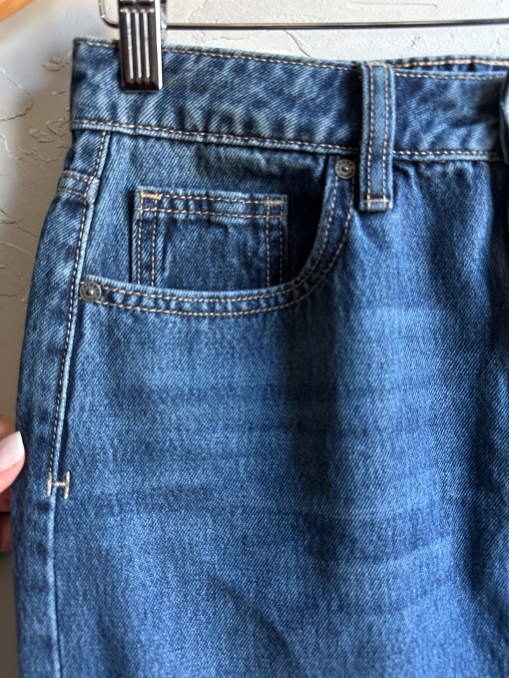 Hidden Los Angeles Denim Midi Skirt High Rise Front Slit Minimalist Y2K 90s Sz S - Picture 3 of 12
